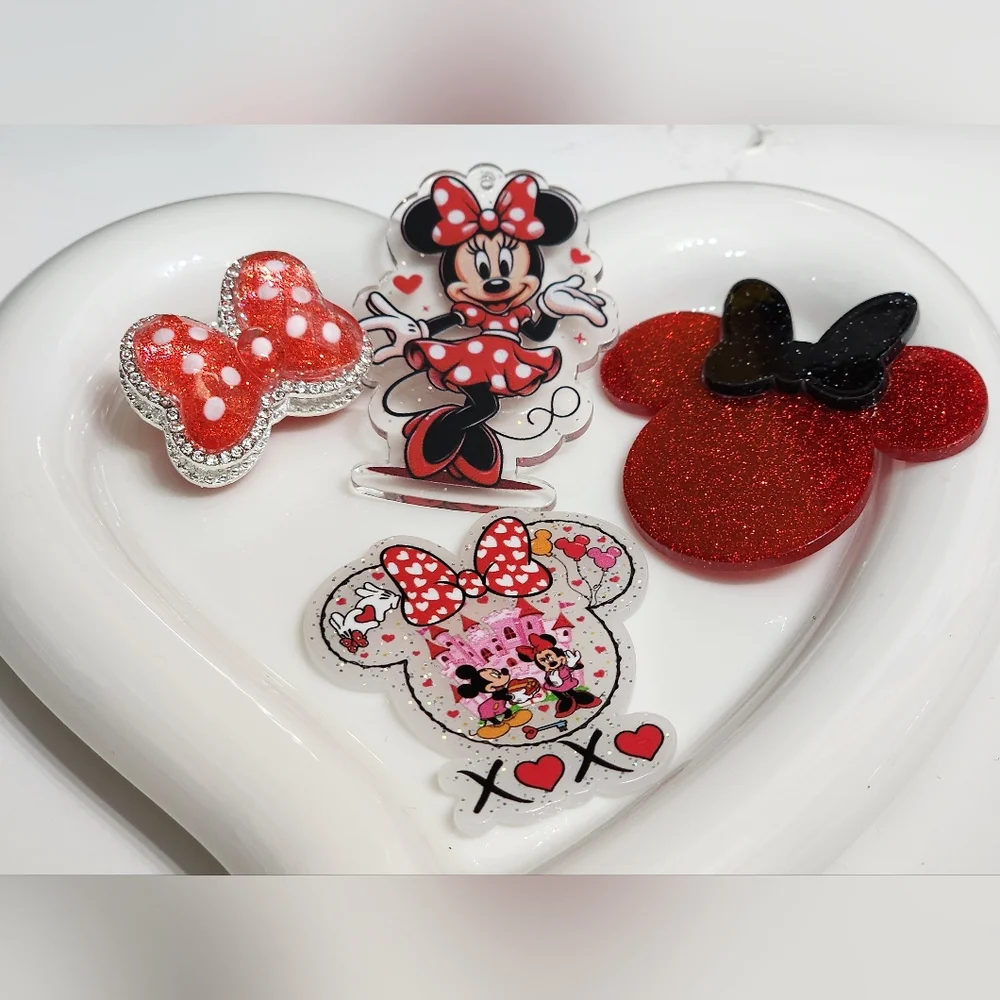 Valentines Day Flatbacks Bead Pendant Acrylic Crafts Mouse Keychain Beaded‎ Pen